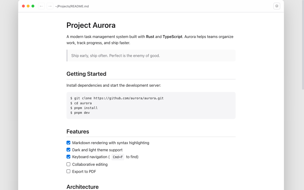 Glance light theme preview